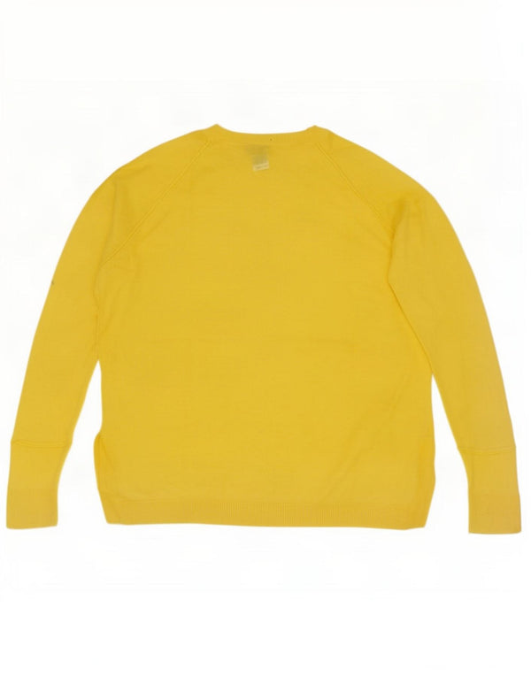 Maglione maglione girocollo oversize da donna Topshop UK 8 piccolo viscosa gialla