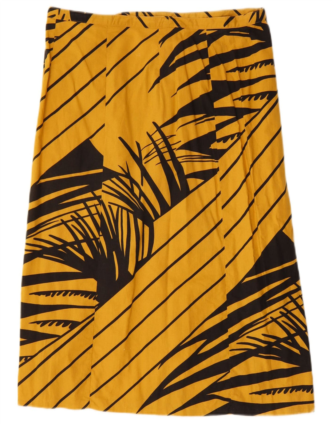 VINTAGE Womens Wrap Skirt W34 Large  Yellow Floral