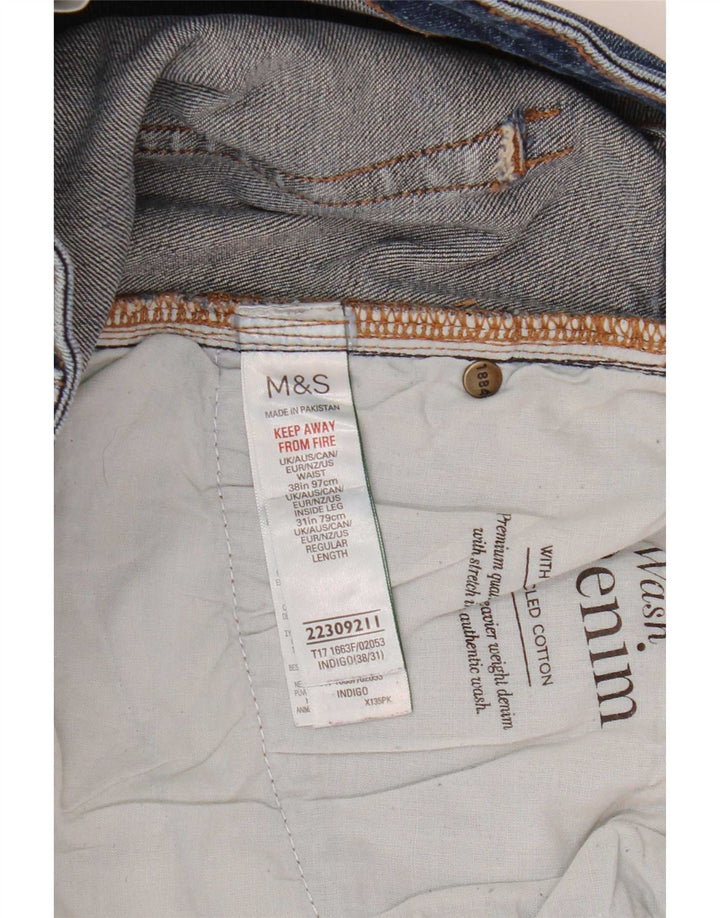 Jeans dritti da uomo Marks & Spencer W38 L31 cotone blu