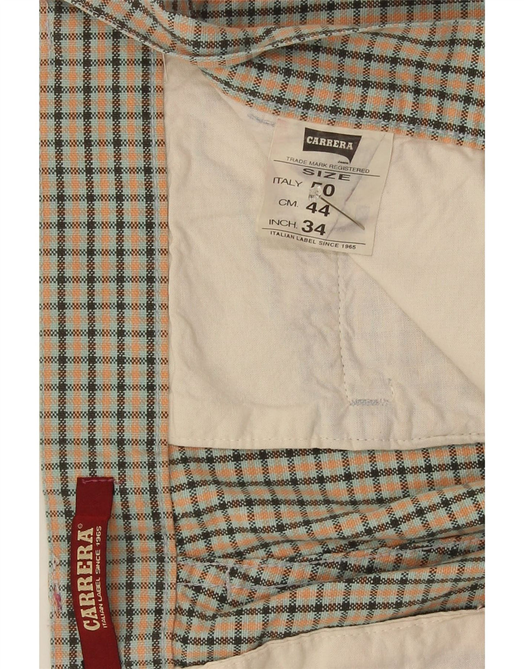 Pantaloncini chino da uomo Carrera IT 50 Large W34 in cotone a quadri multicolore