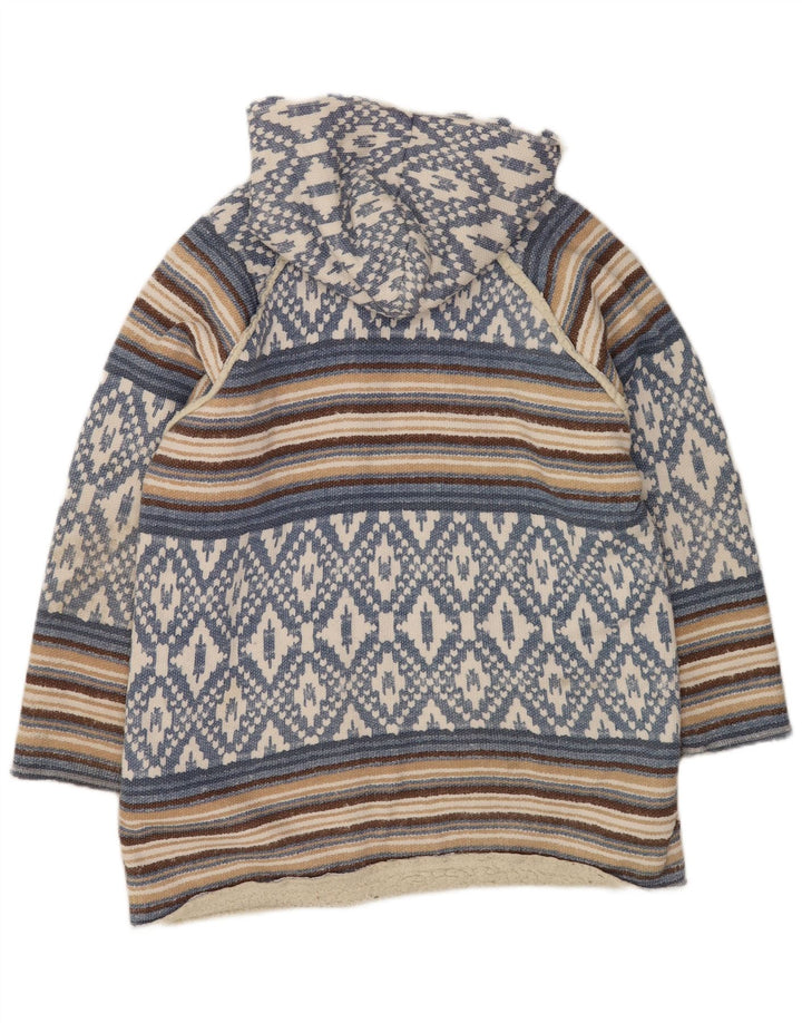 Giacca Sherpa aperta oversize da donna O'Neal UK 16 Grande blu geometrico