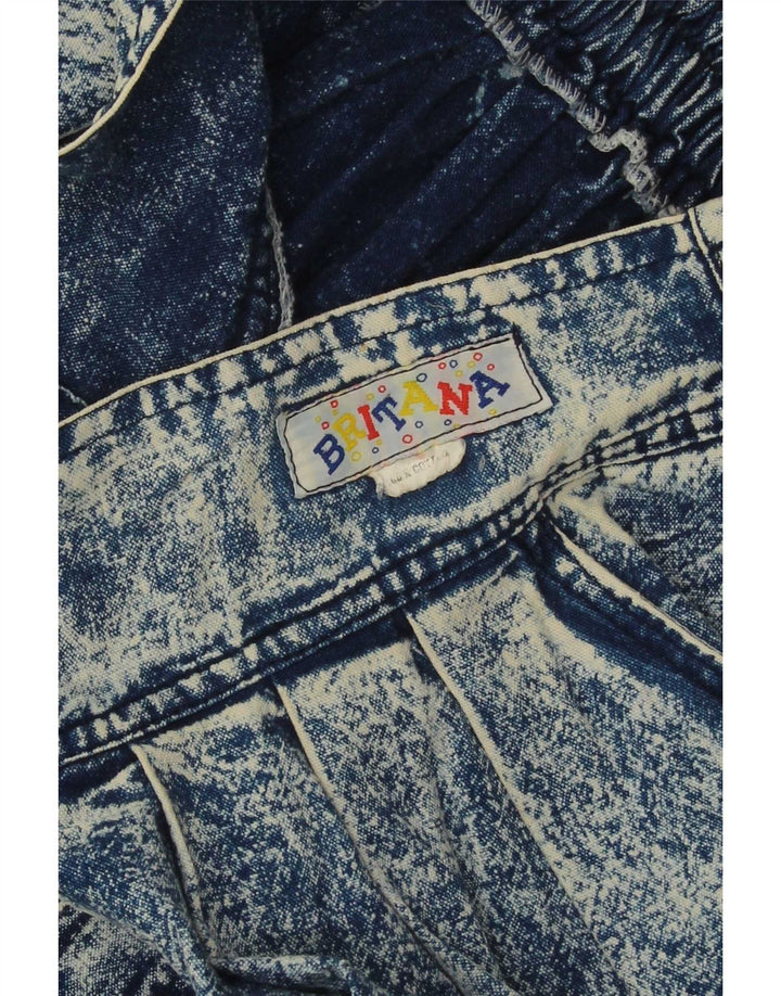 Gonna longuette in denim vintage da donna W28 in cotone blu medio