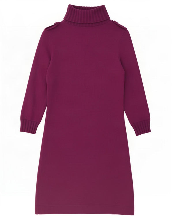 Abito maglione Zara da donna con collo alto e maniche a 3/4 UK 12 Viola medio