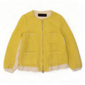 Giacca blazer con zip intera da donna Zara UK 14 color block giallo medio