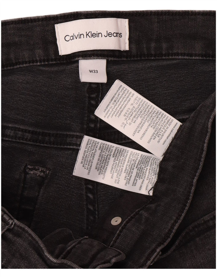 Pantaloncini di jeans slim da uomo Calvin Klein W33 cotone grigio medio