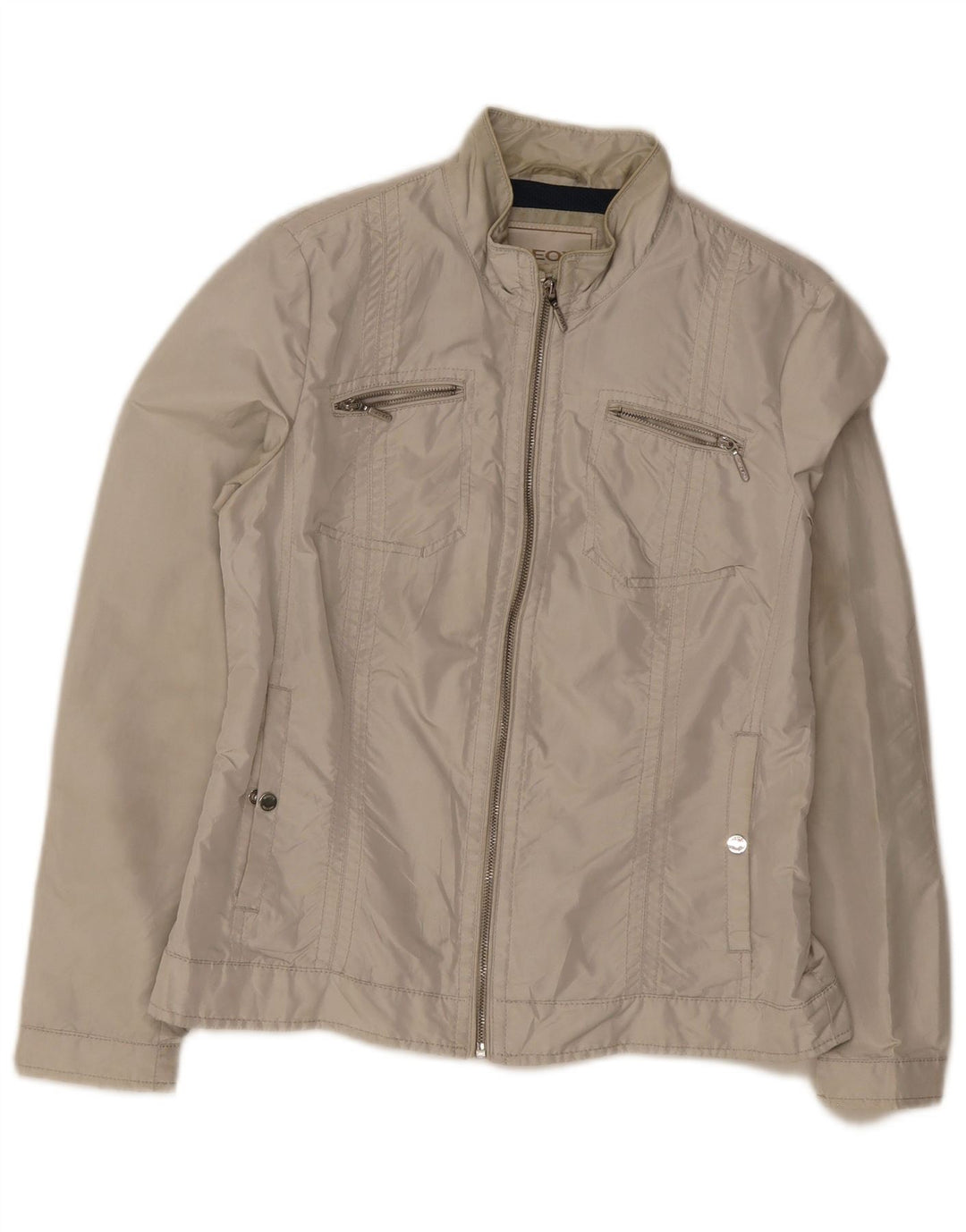 Giubbotto bomber da donna Geox UK 10 piccolo poliestere grigio