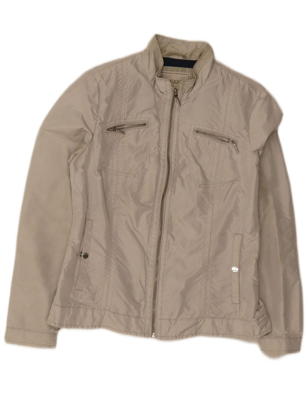 Giubbotto bomber da donna Geox UK 10 piccolo poliestere grigio