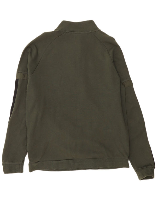 Felpa da uomo con zip e collo SUPERDRY 3XL in cotone color block verde
