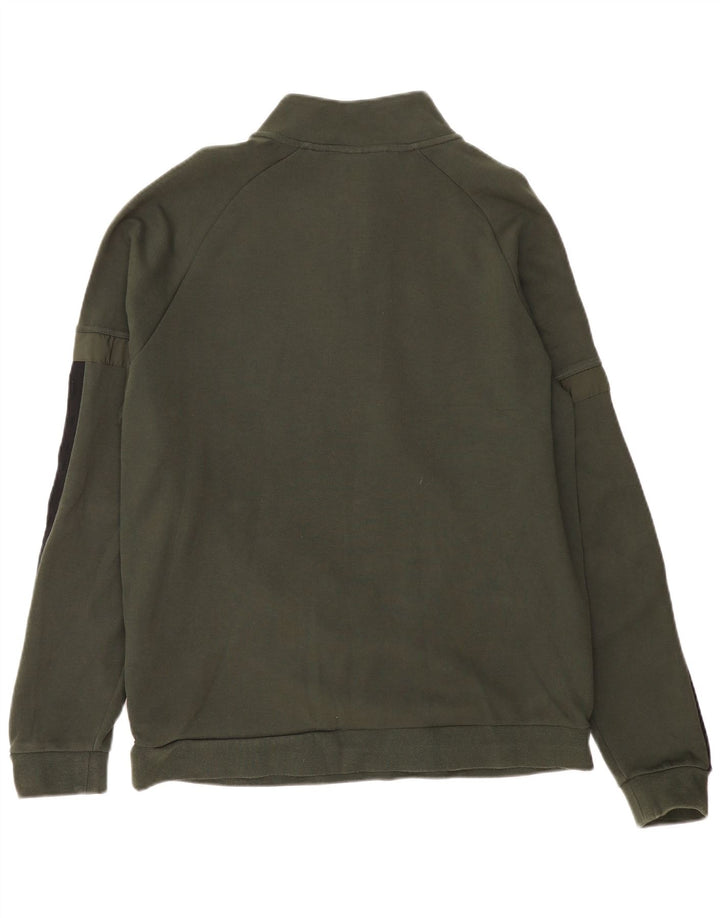 Felpa da uomo con zip e collo SUPERDRY 3XL in cotone color block verde