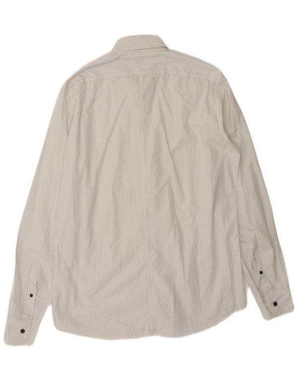 Camicia da uomo Dries Van Noten IT 52 Large cotone gessato bianco
