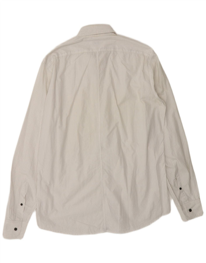 Camicia da uomo Dries Van Noten IT 52 Large cotone gessato bianco