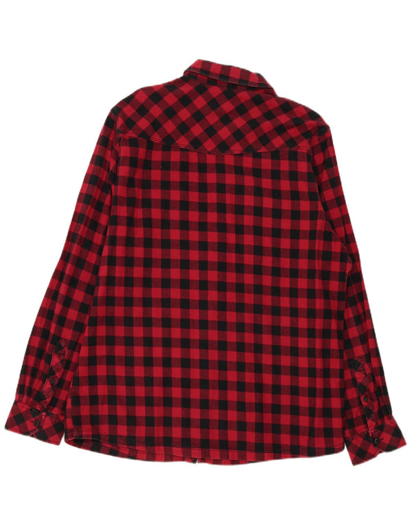 Camicia in flanella da uomo Animal XL in cotone a quadretti rossi