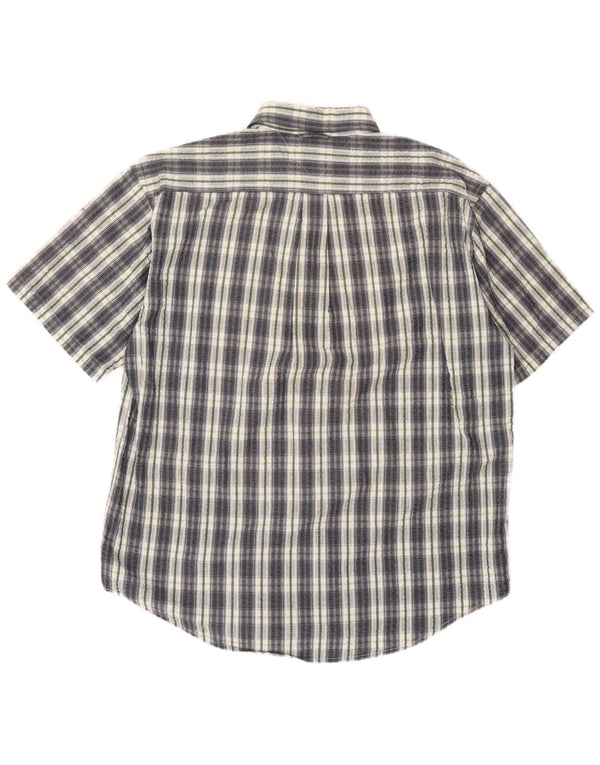 Camicia a maniche corte da uomo Tommy Hilfiger XL a quadri grigi