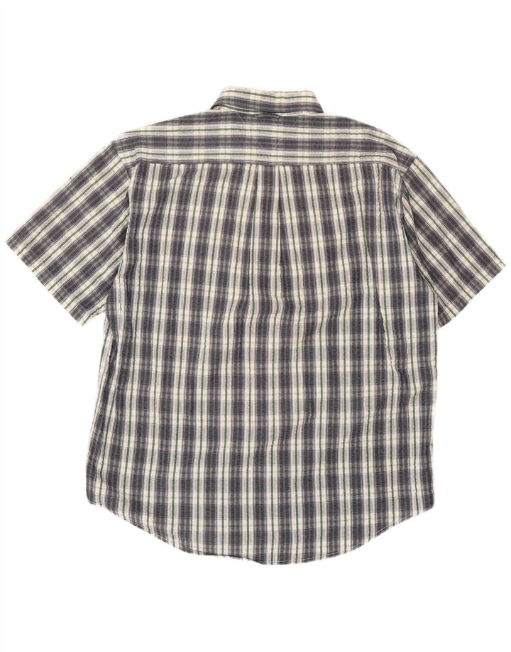 Camicia a maniche corte da uomo Tommy Hilfiger XL a quadri grigi