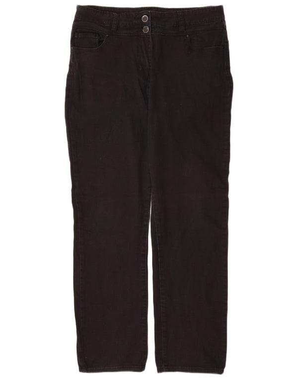 Pantaloni casual dritti da donna M&Co UK 14 Large W32 L30 Cotone nero