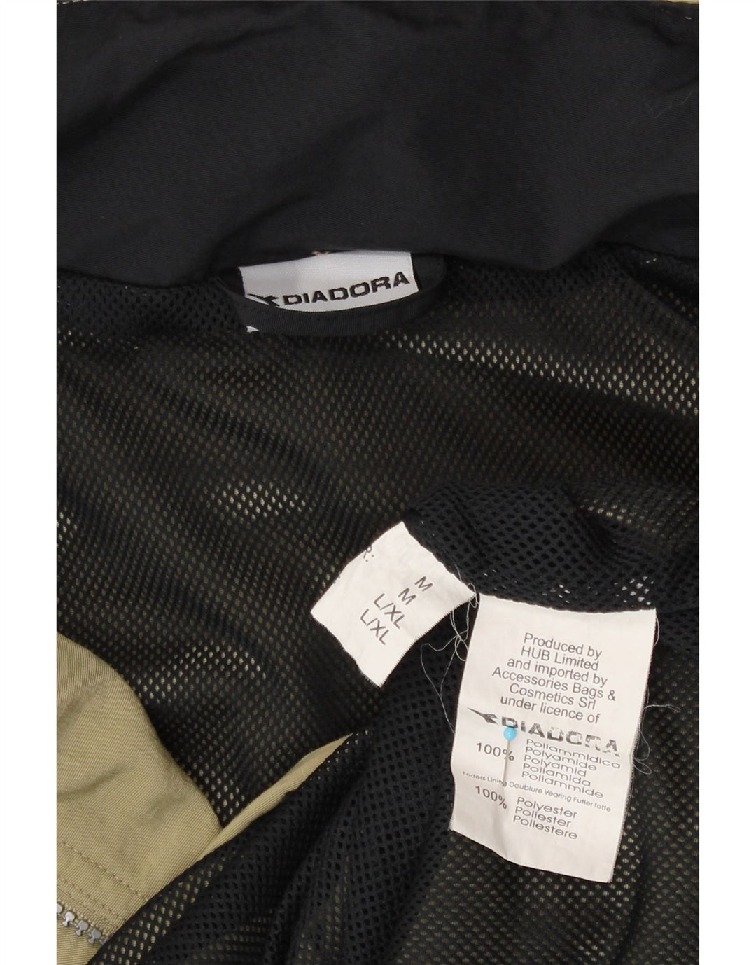 Giacca antipioggia da uomo con cappuccio Diadora UK 38 Medium Khaki Poliammide
