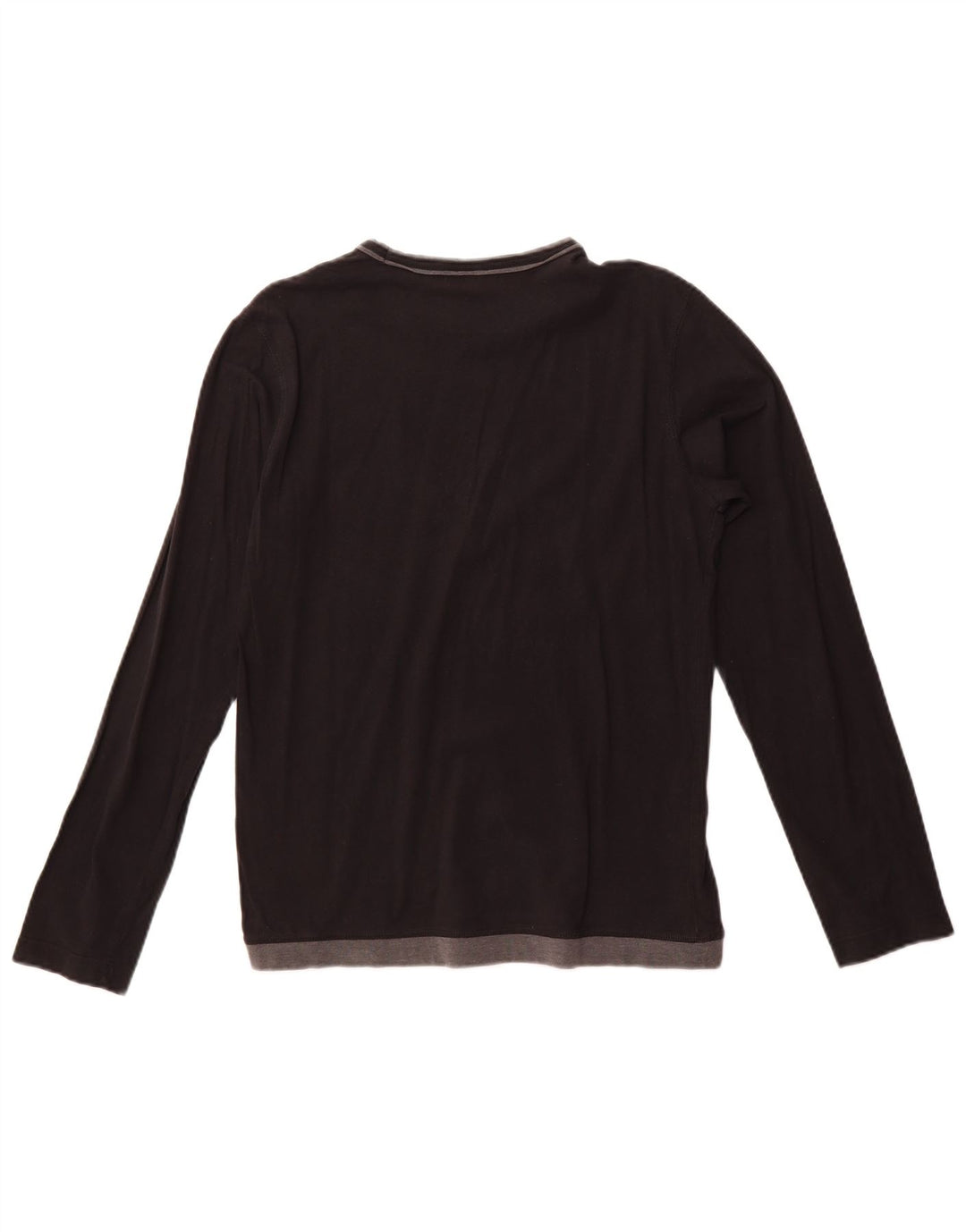 TRUSSARDI JEANS Top grafico da donna manica lunga UK 12 medio nero