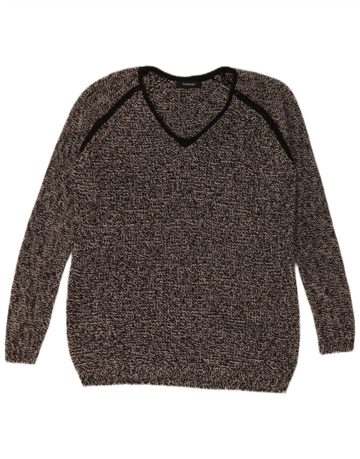 Maglione da donna con scollo a V autografo Marks & Spencer UK 10 piccolo nero