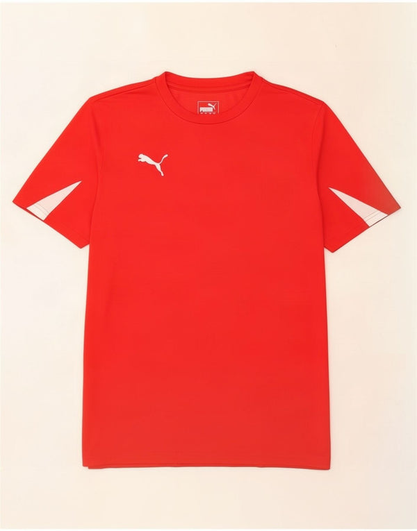 T-shirt da uomo Puma Top Large in poliestere color block rosso