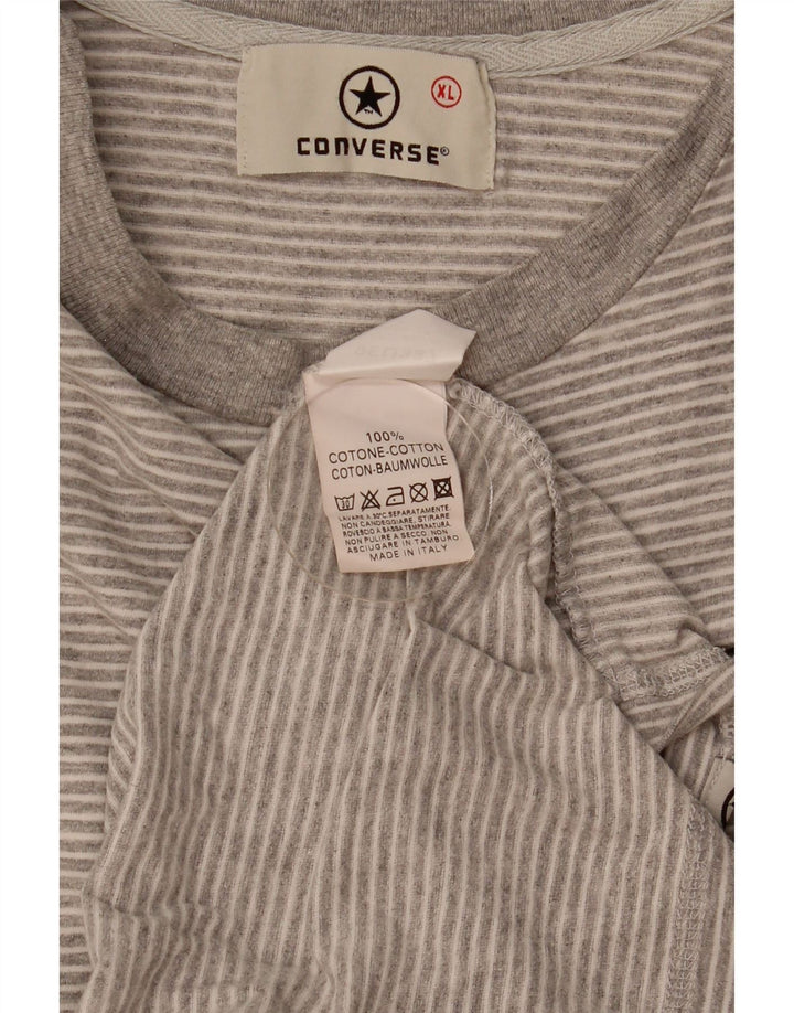 T-shirt da uomo Converse Top XL in cotone gessato grigio