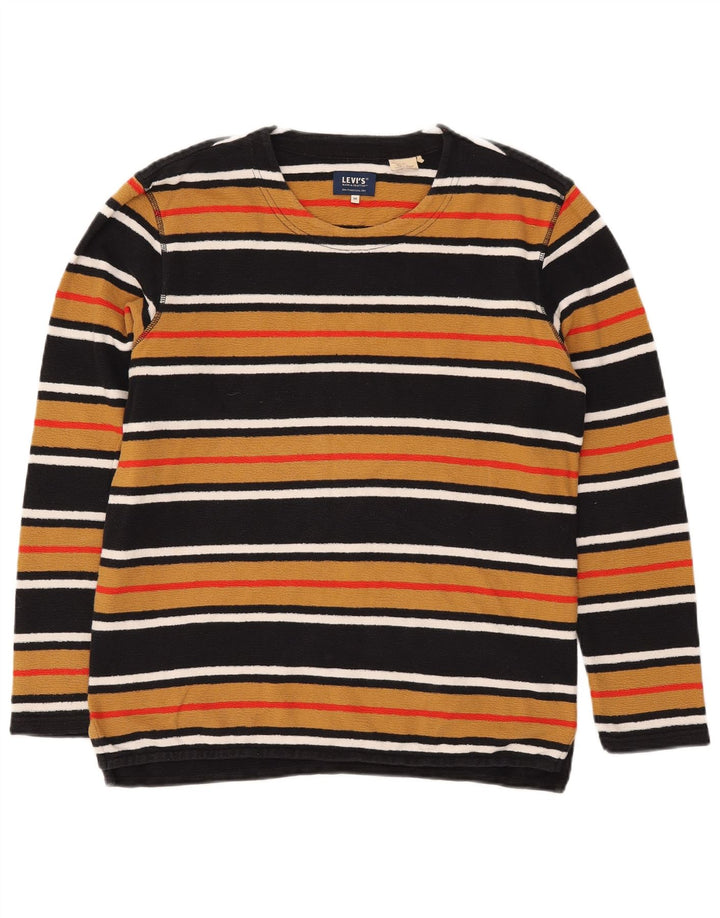 Levi's Top da uomo a maniche lunghe in cotone a righe multicolori medie