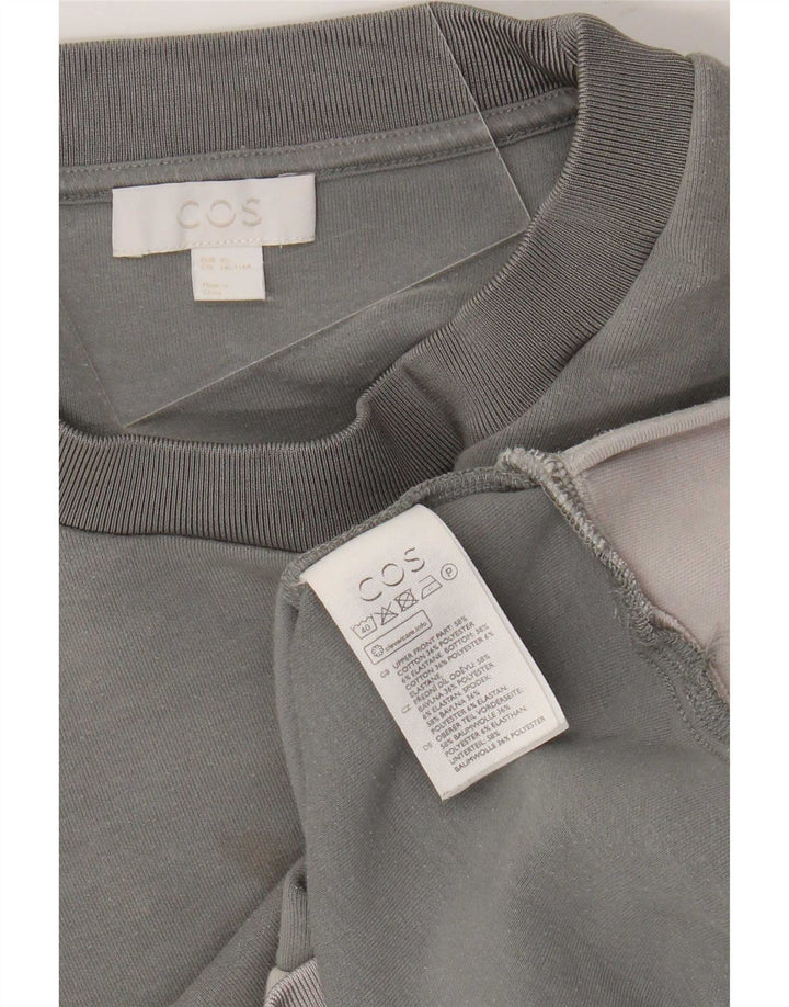 Cos Mens Felpa Jumper XL Grigio Colorblock Cotone