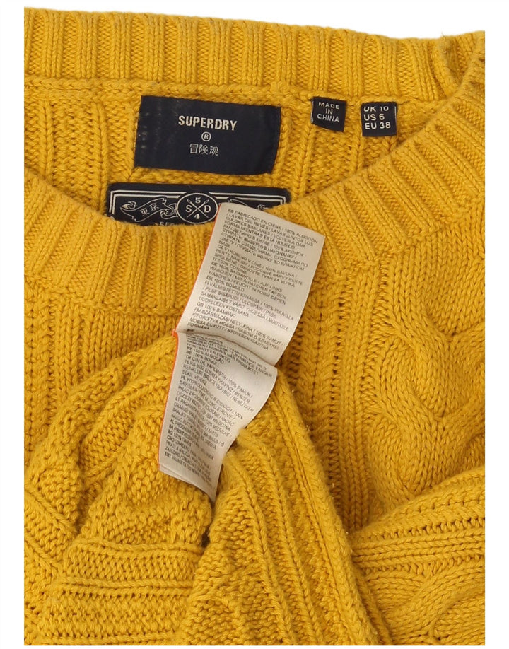 Maglione maglione girocollo oversize da donna Superdry UK 10 piccolo giallo