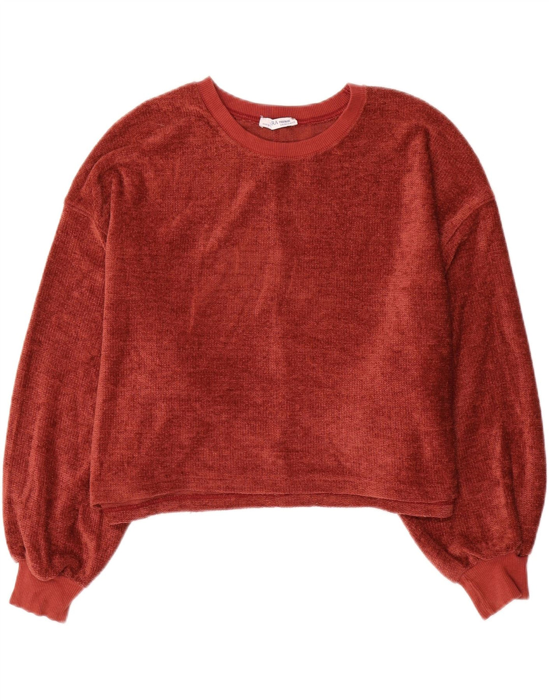 Maglione maglione oversize con scollo a barca da donna Zara UK 10 piccolo poliestere rosso