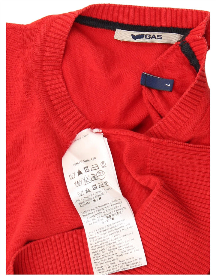 Maglione maglione girocollo da uomo Gas grande cotone rosso