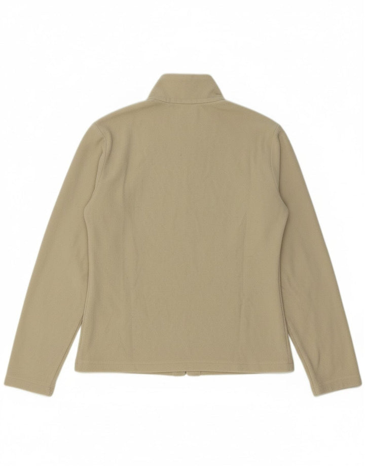 JACK WOLFSKIN Womens Zip Neck Fleece Jumper UK 10 Small  Beige Polyester