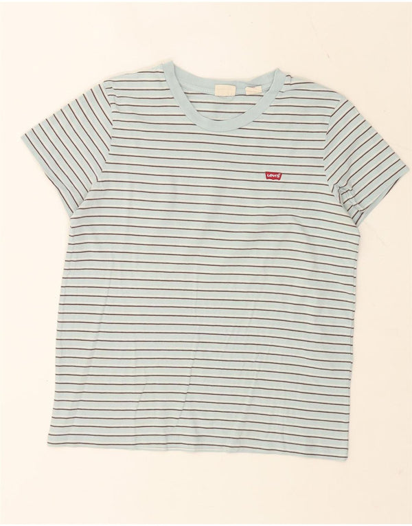 T-shirt da donna Levi's Top UK 14 cotone a righe blu medio