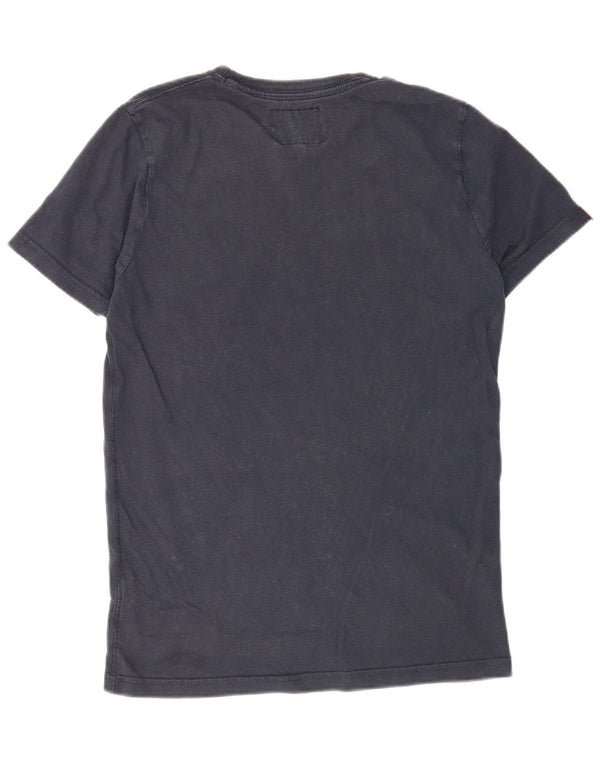 T-shirt grafica da uomo Superdry Top grande in cotone blu navy