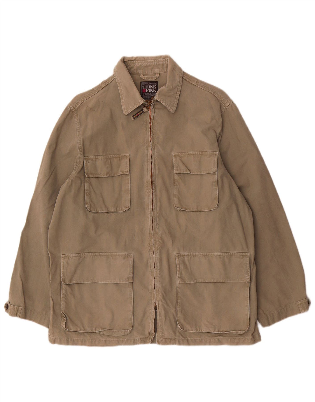 Giacca utility da uomo Think Pink UK 34 XS cotone kaki