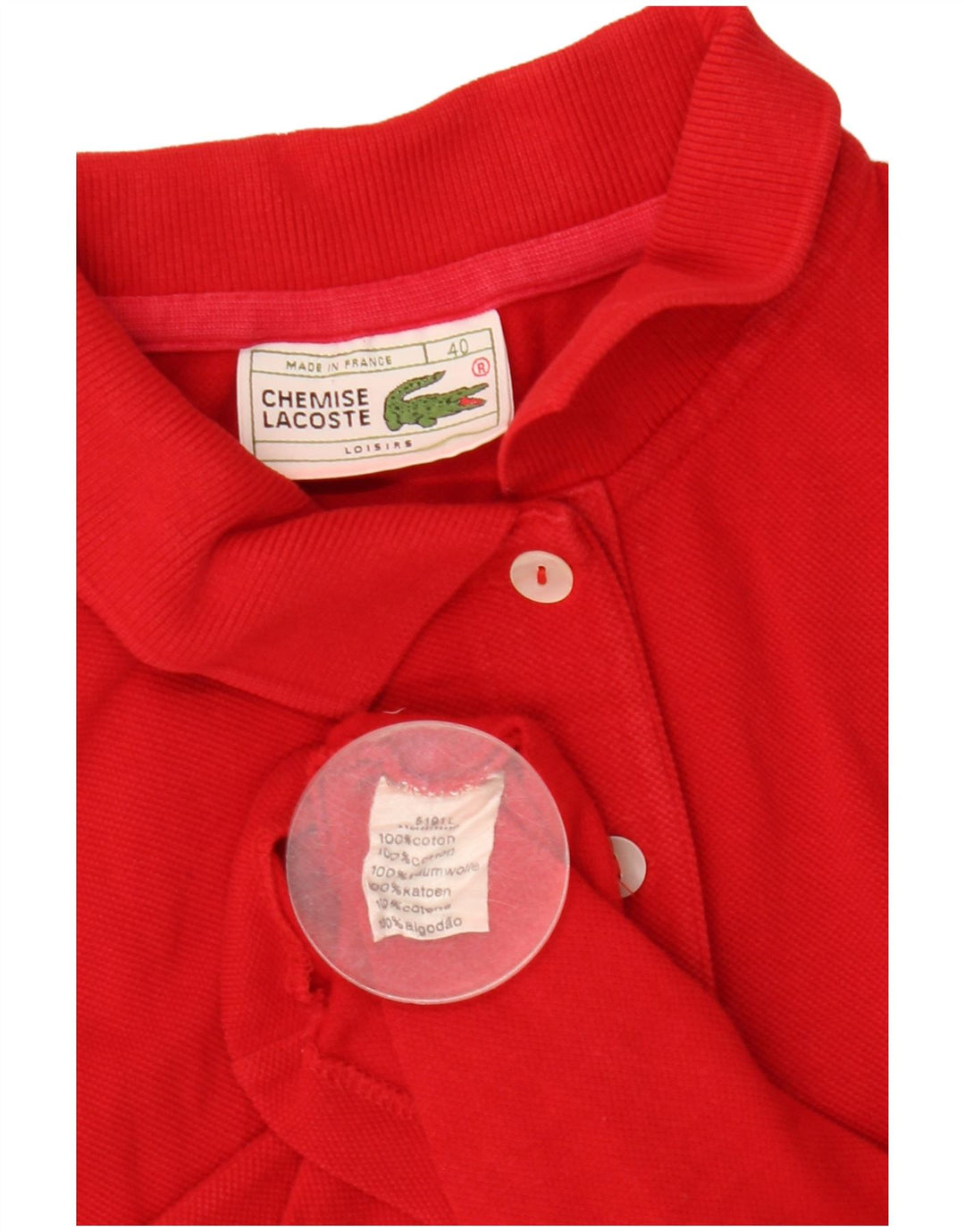 Polo senza maniche da donna Lacoste taglia 40 cotone rosso medio