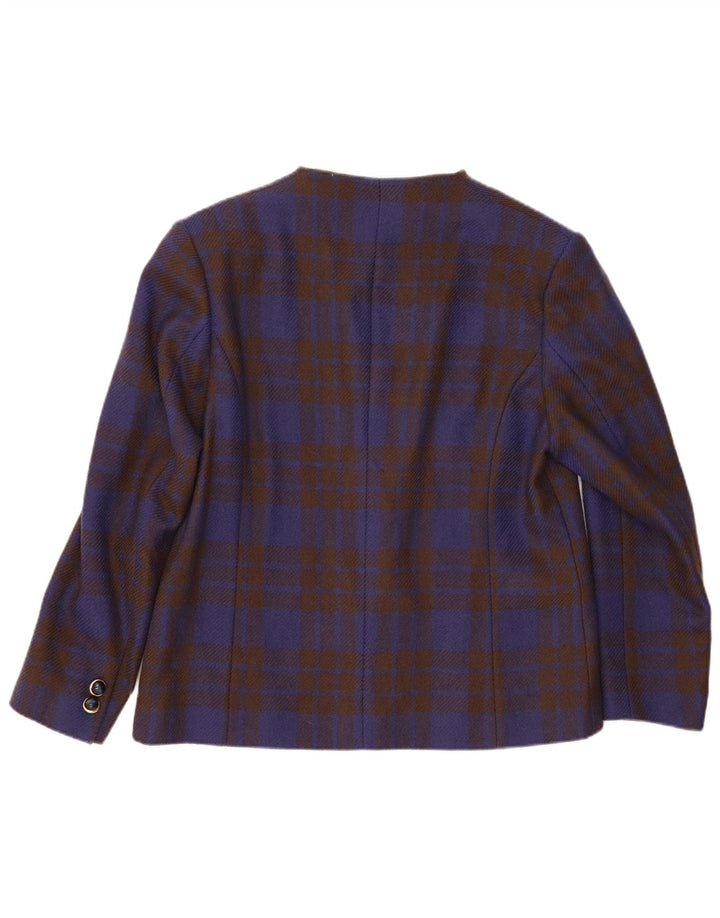 Giacca blazer a 2 bottoni vestibilità ampia da donna La Cordee UK 14 quadri blu medio