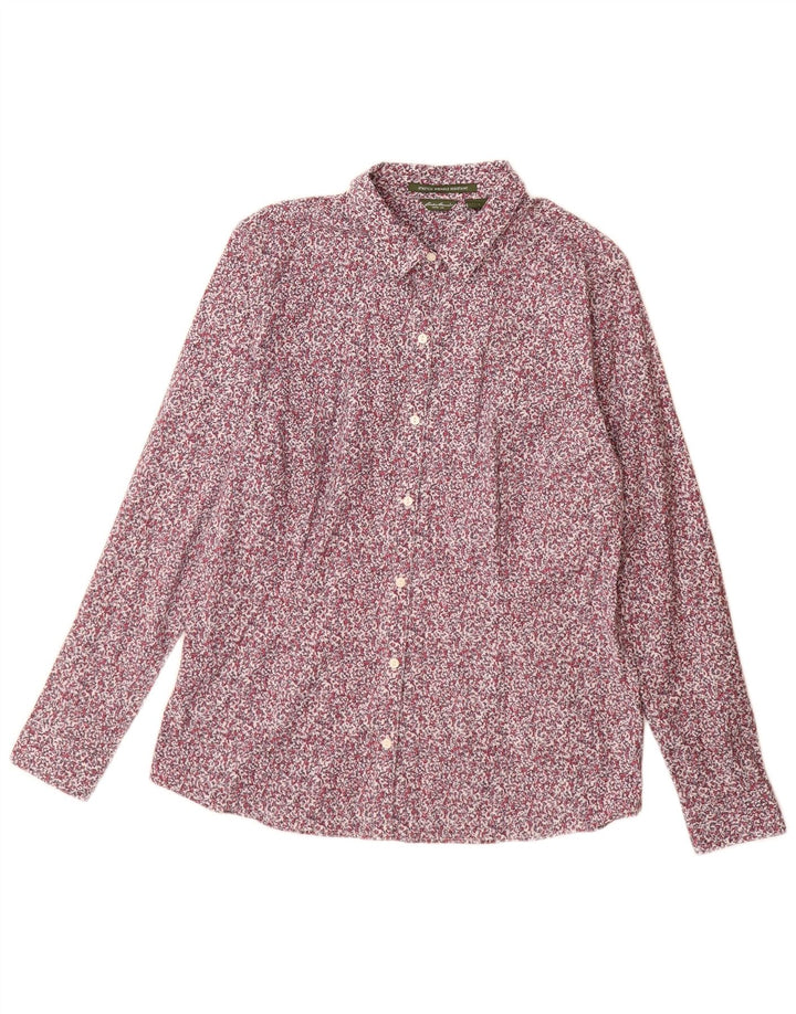 Camicia elasticizzata da donna Eddie Bauer UK 14 Grande cotone floreale multicolore