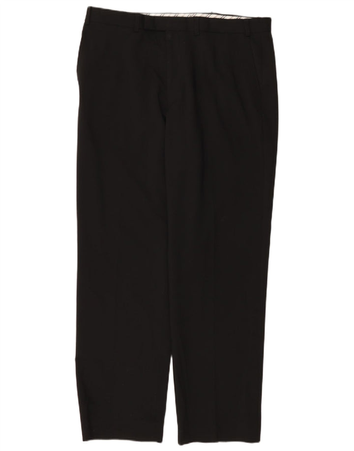 Pantaloni da abito dritti autografi da uomo Marks & Spencer W36 L31 neri