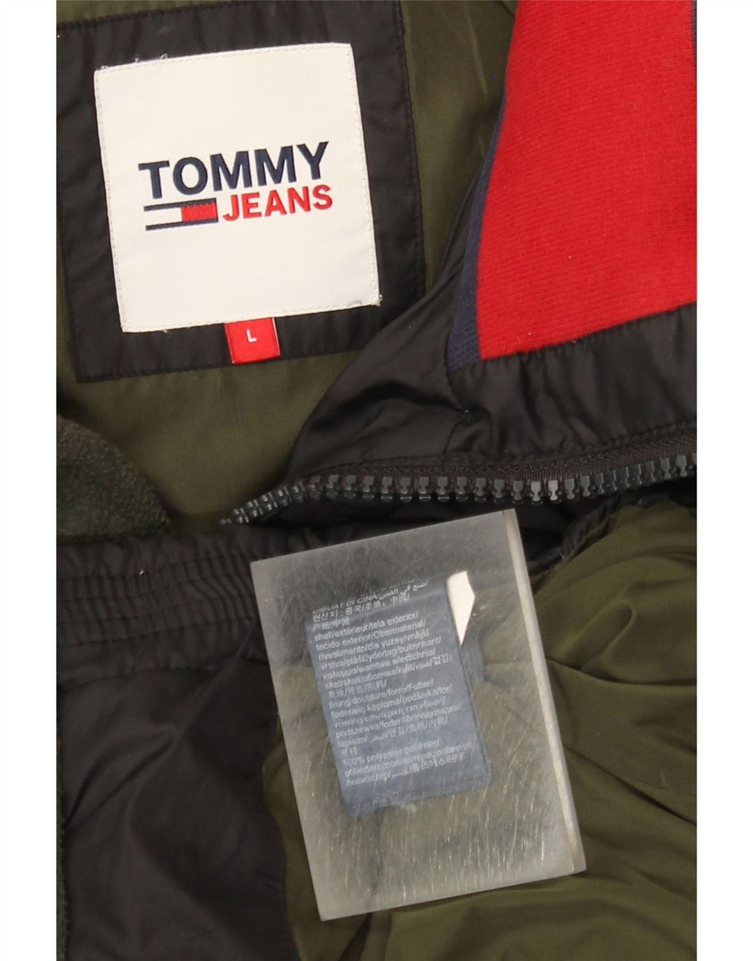Giacca imbottita da uomo Tommy Hilfiger UK 40 grande poliestere nero