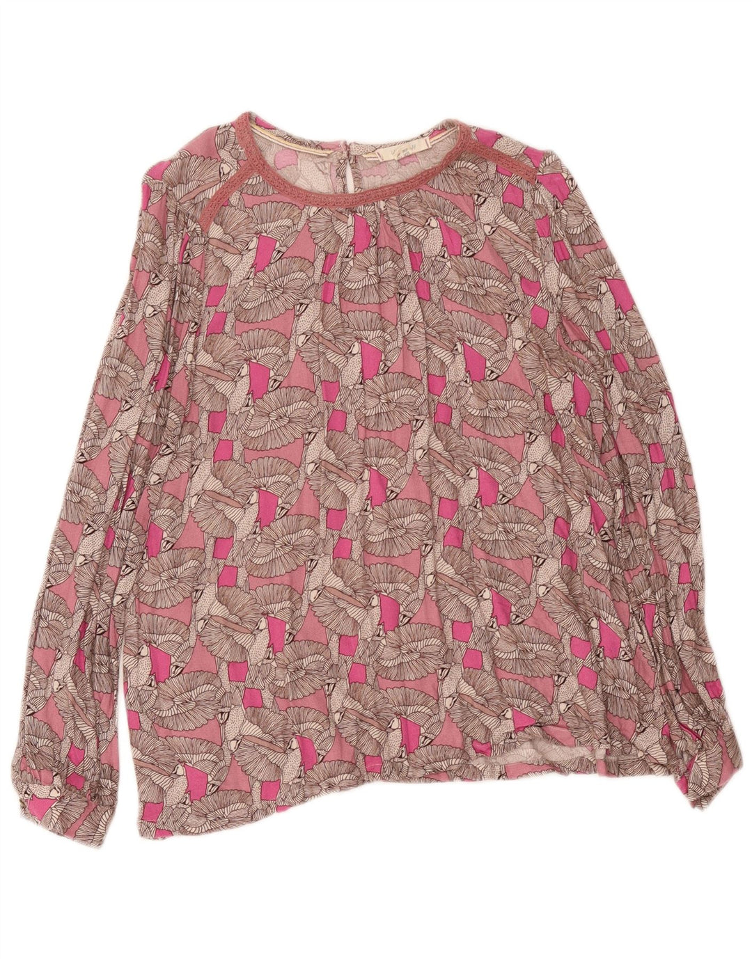 Camicetta con motivo astratto da donna di White Stuff Top UK 12 Rosa medio