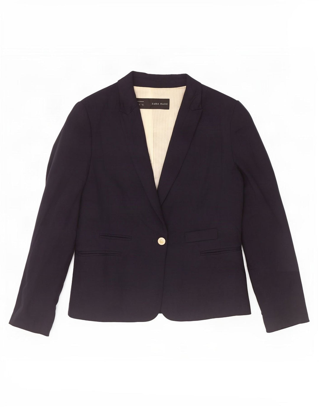 Giacca blazer da donna a 1 bottone Zara UK 18 XL viscosa blu navy