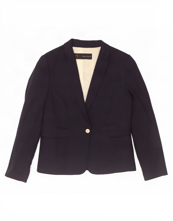 Giacca blazer da donna a 1 bottone Zara UK 18 XL viscosa blu navy