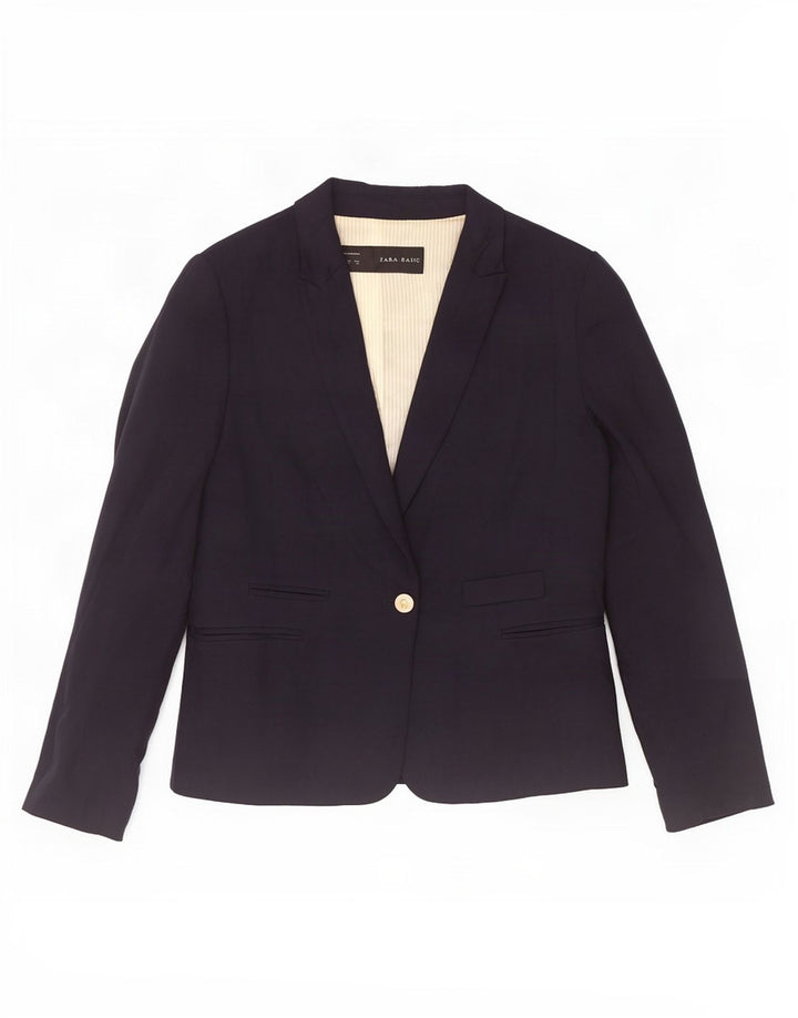 Giacca blazer da donna a 1 bottone Zara UK 18 XL viscosa blu navy