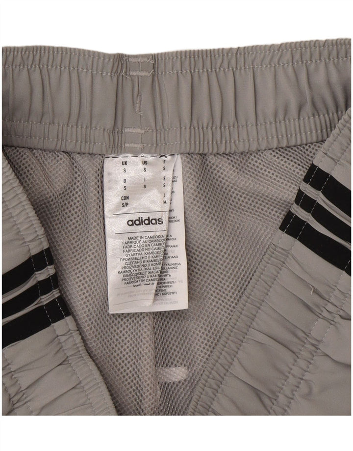 Pantaloncini sportivi da uomo Adidas piccoli in poliestere grigio