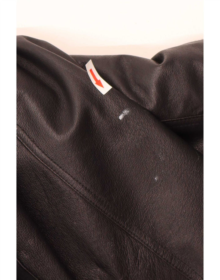 Giacca da motociclista in pelle Canda da donna di C&A UK 12 media nera