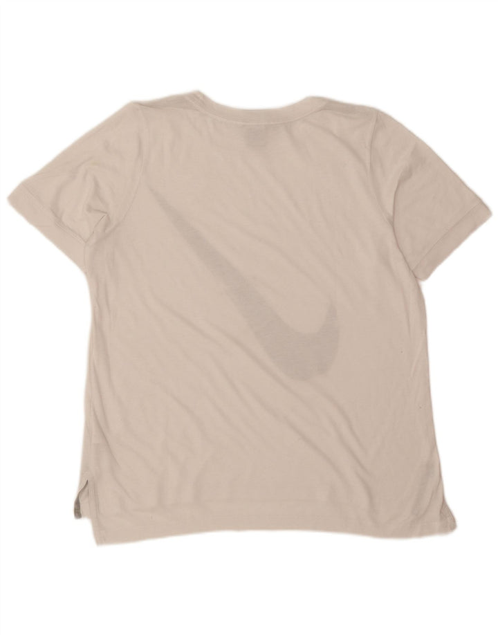 T-shirt grafica da donna Nike Top UK 14 poliestere bianco medio