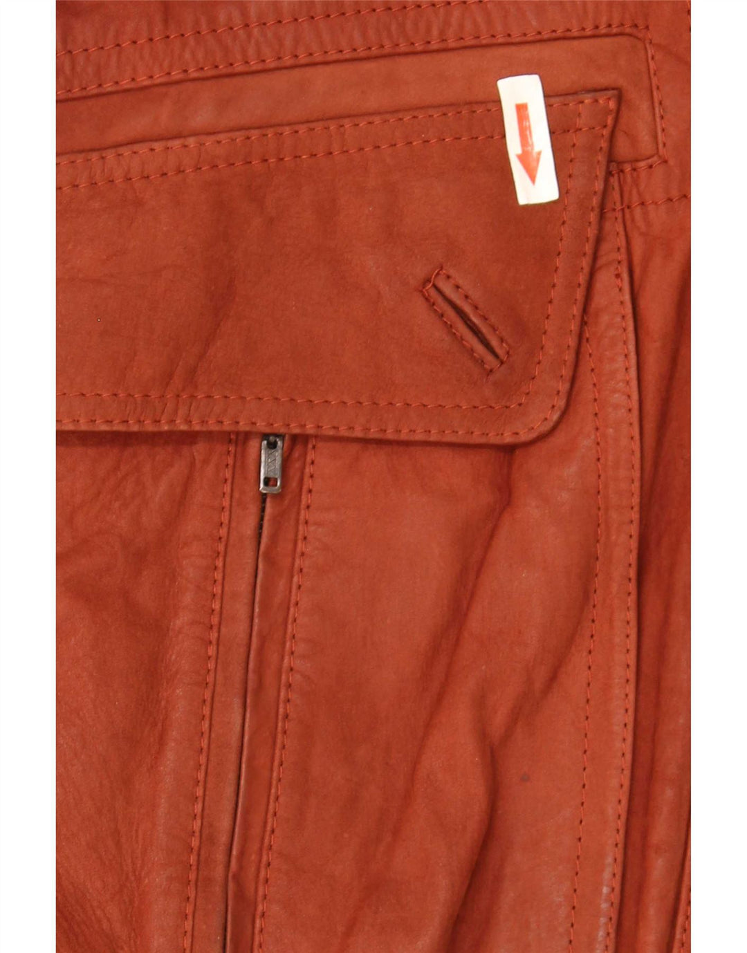 Giacca in pelle vintage da uomo IT 46 piccola marrone