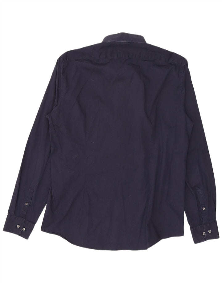 Camicia slim fit da uomo Calvin Klein taglia 43 grande blu navy