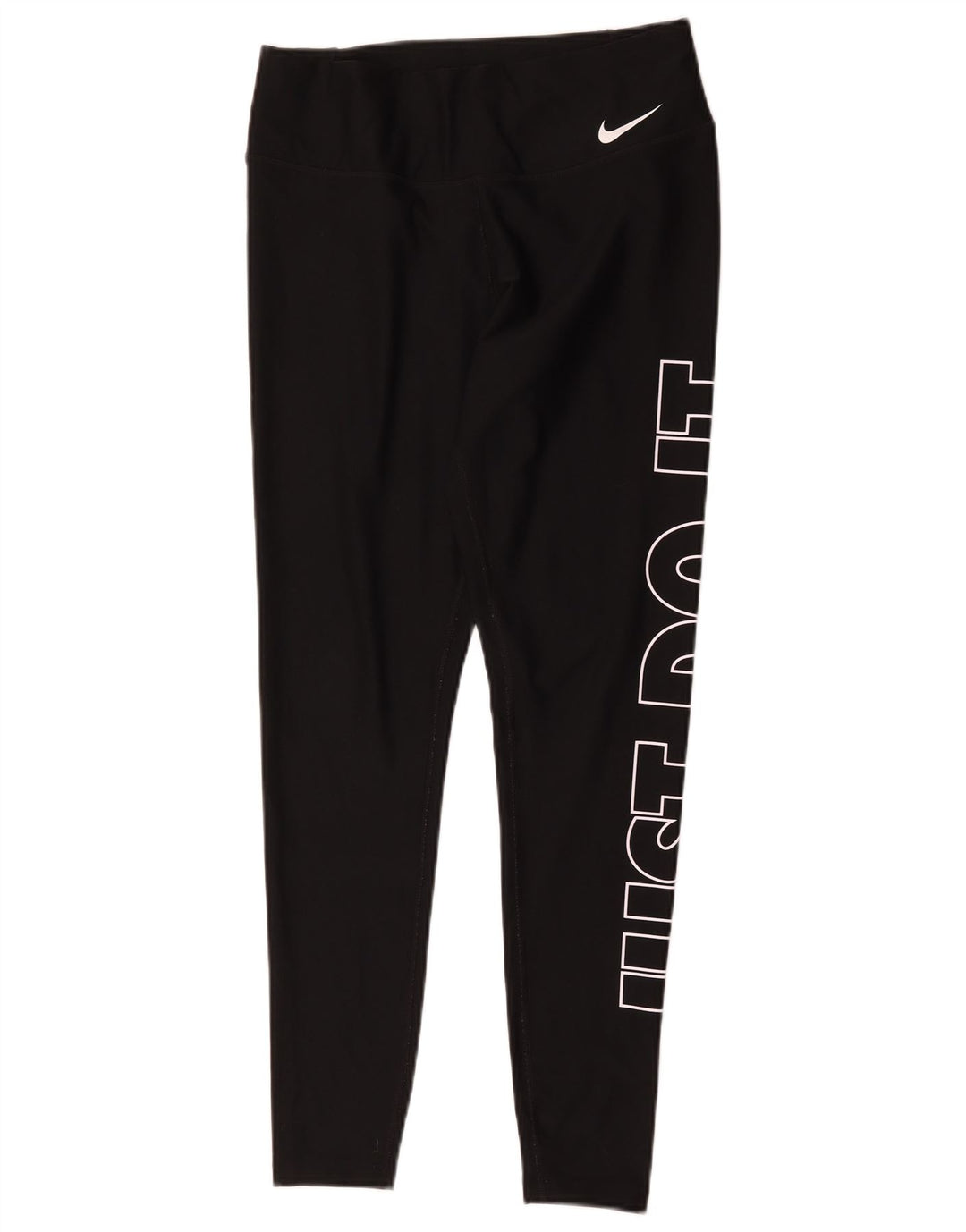 Leggings grafici Nike Dri Fit da donna UK 14 poliestere nero medio