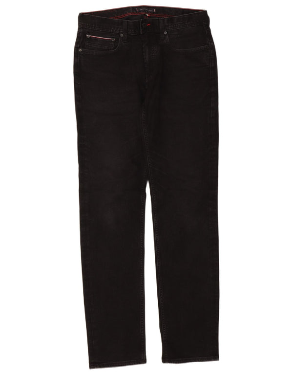 Jeans dritti Denton da uomo Tommy Hilfiger W32 L34 cotone nero