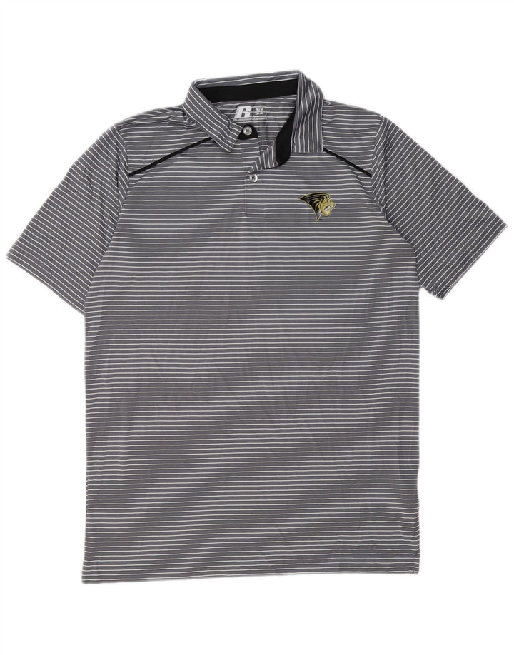 Polo da uomo RUSSELL ATHLETIC UK 38/40 Poliestere a righe grigio medio
